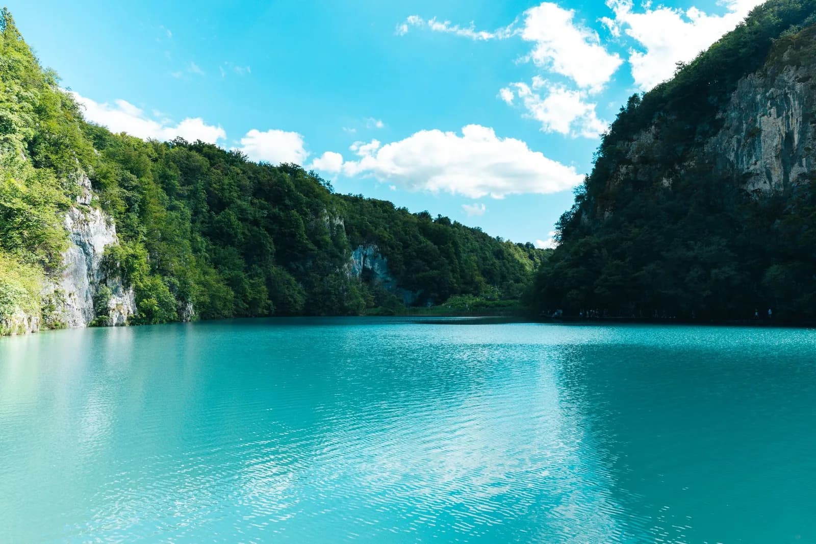 Un lac turquoise du parc national de Plitvice, en Croatie